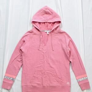 Victoria’s Secret Vintage Y2K Pink Sequin LOVE Hoodie Womens Small